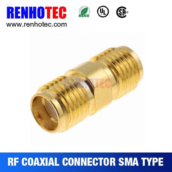 SMA Female to SMA Female Plug Coax Adaptor with gold plated contacts